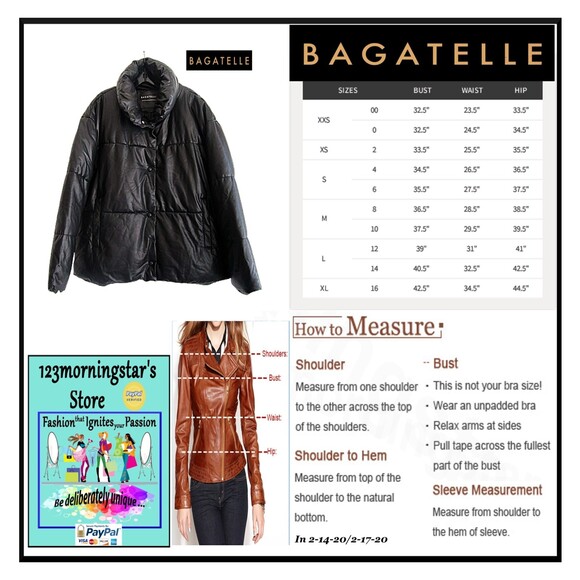 BAGATELLE Collection NEW Oversized Faux Leather Channel Quilted Jacket L - Picture 10 of 10